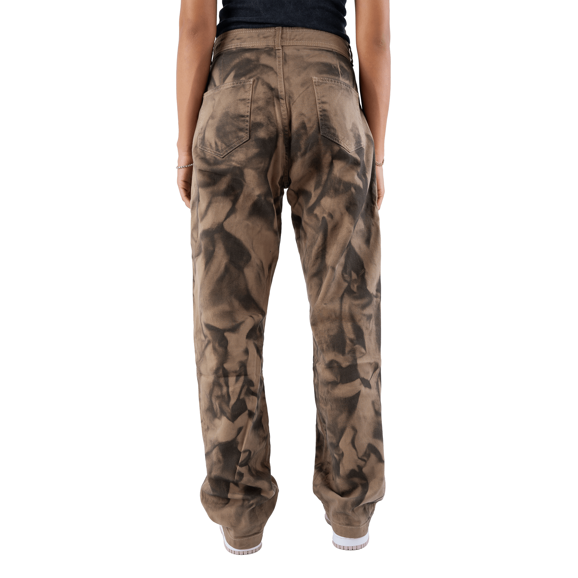 Fitsole Grungy Tie-Die Black Pants