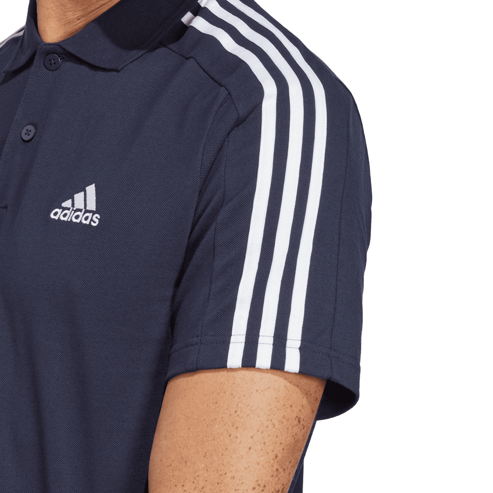 Essentials Piqué Embroidered Small Logo 3-Stripes Polo Shirt
