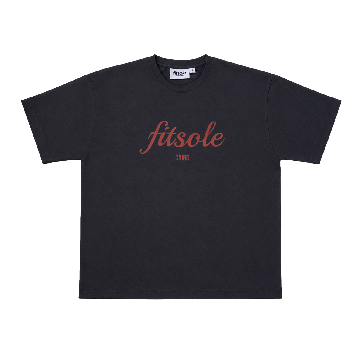Fitsole Dark Grey Script Tee