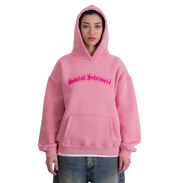 Pink Social introvert Hoodie