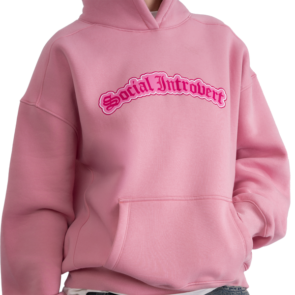 Pink Social introvert Hoodie