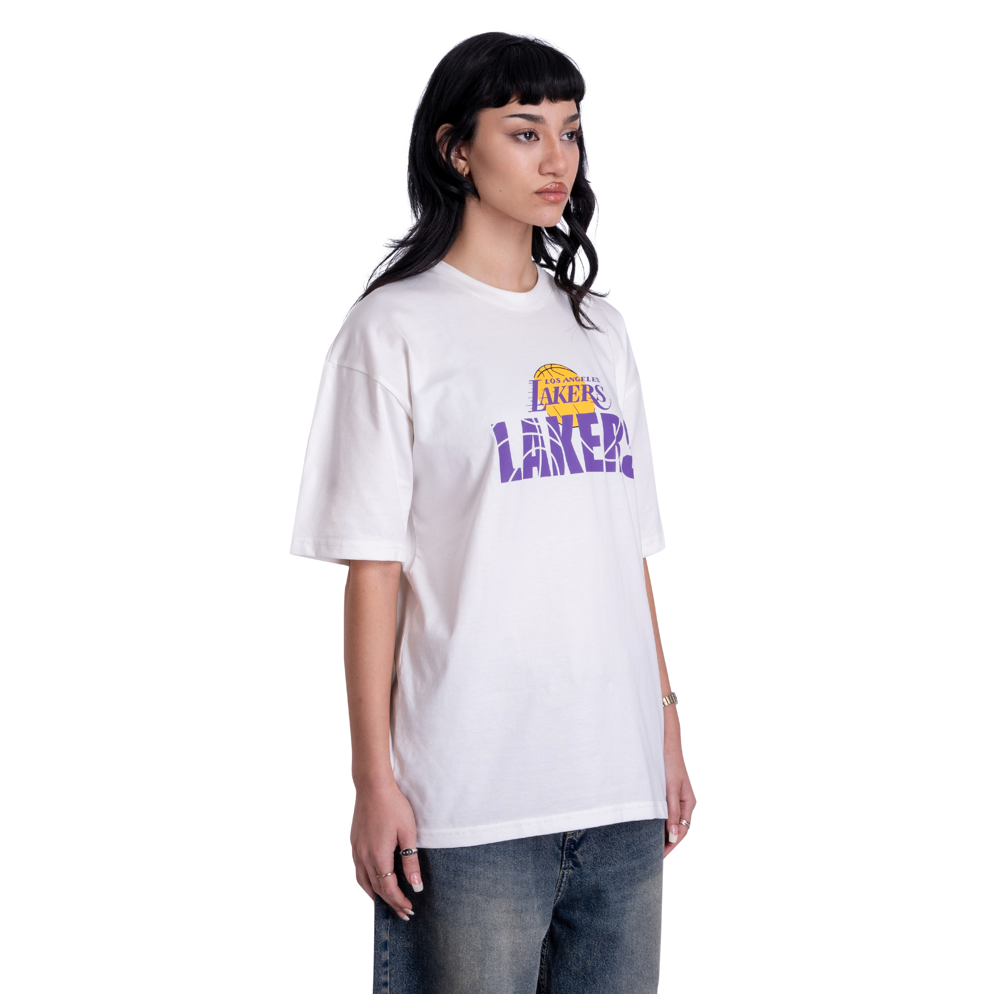 Lakers Front Print White Tee