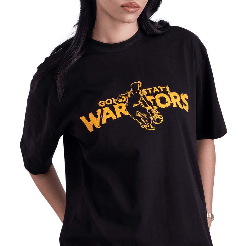 Golden State Warriors Front Printed Black T-Shirt