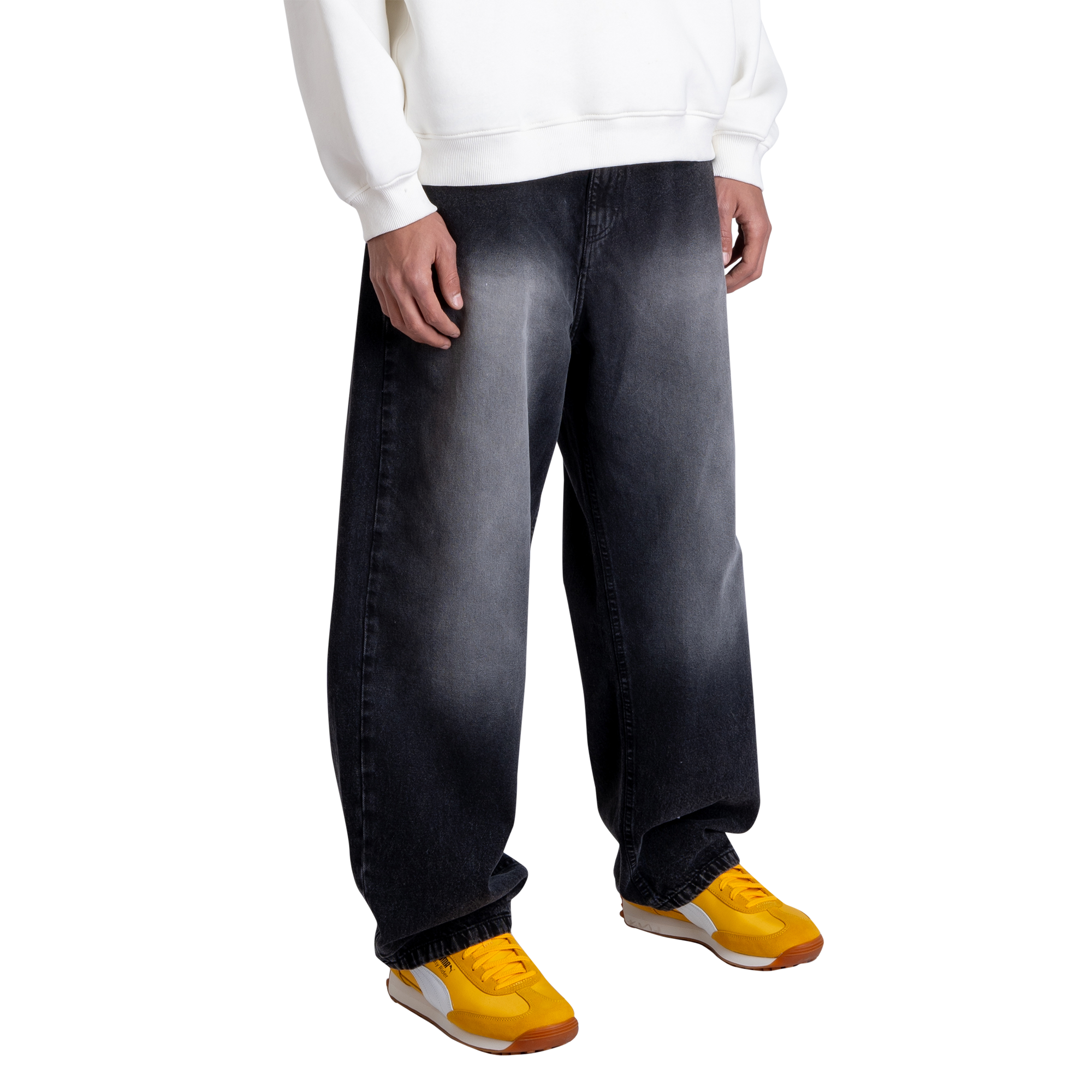 Fitsole Stone Wash Black Pants