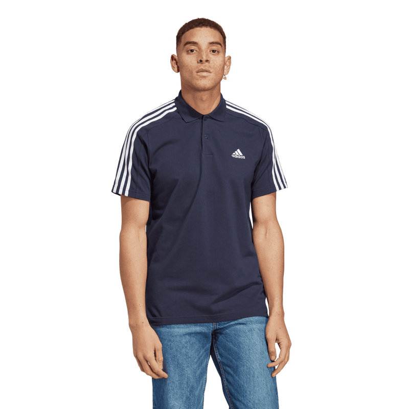Essentials Piqué Embroidered Small Logo 3-Stripes Polo Shirt