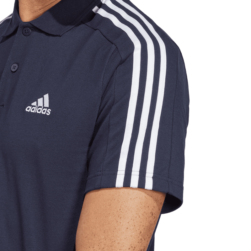 Essentials Piqué Embroidered Small Logo 3-Stripes Polo Shirt