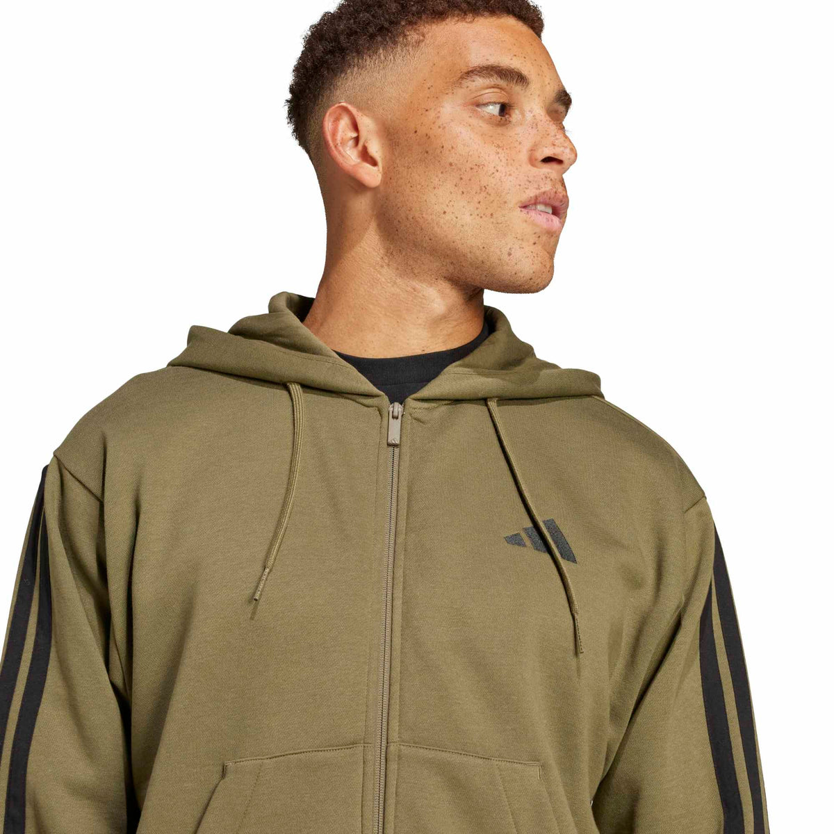 Full zip with drawcord-adjustable hood