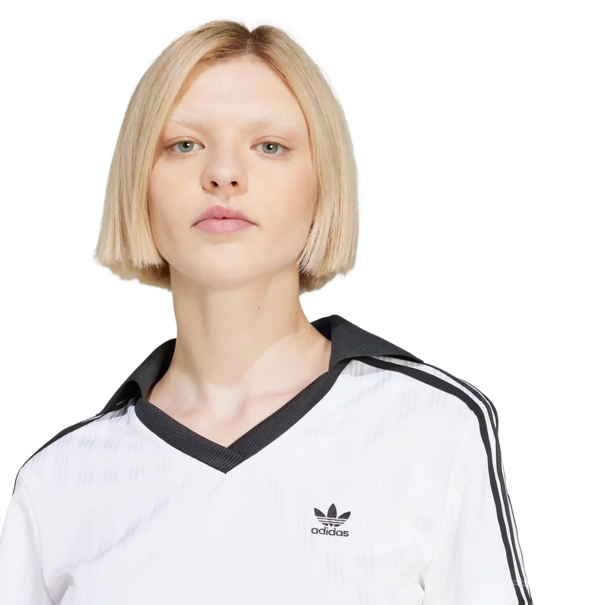 ADICOLOR FOOTBALL JACQUARD V-NECK CROP POLO