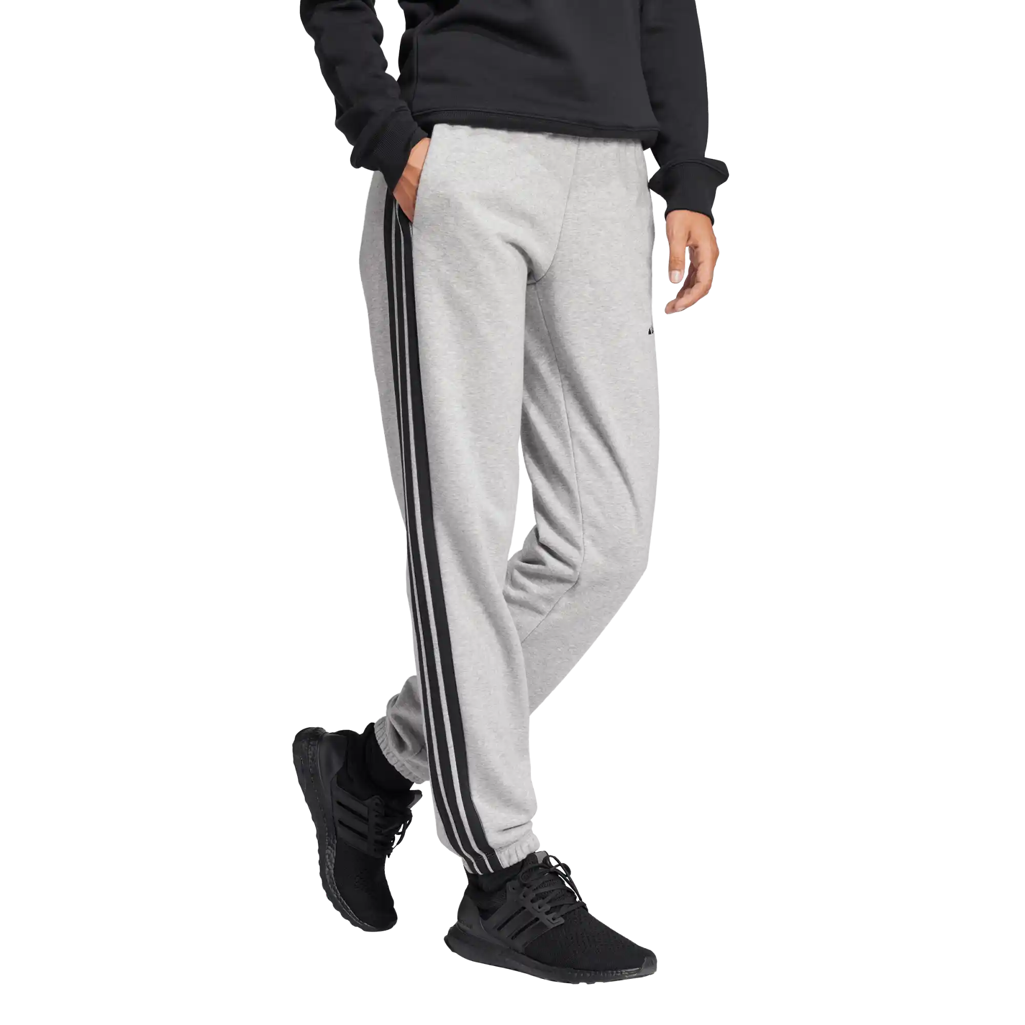 ESSENTIALS 3-STRIPES FRENCH TERRY CUFFED PANTS