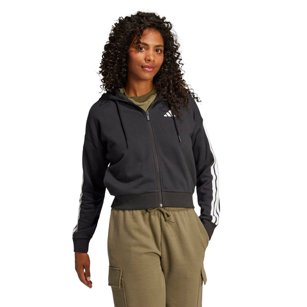 Essentials 3-Stripes French Terry Full-Zip Hoodie