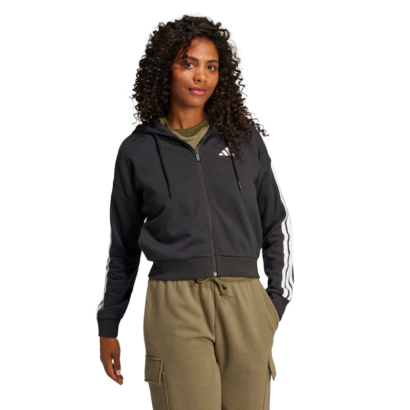Essentials 3-Stripes French Terry Full-Zip Hoodie