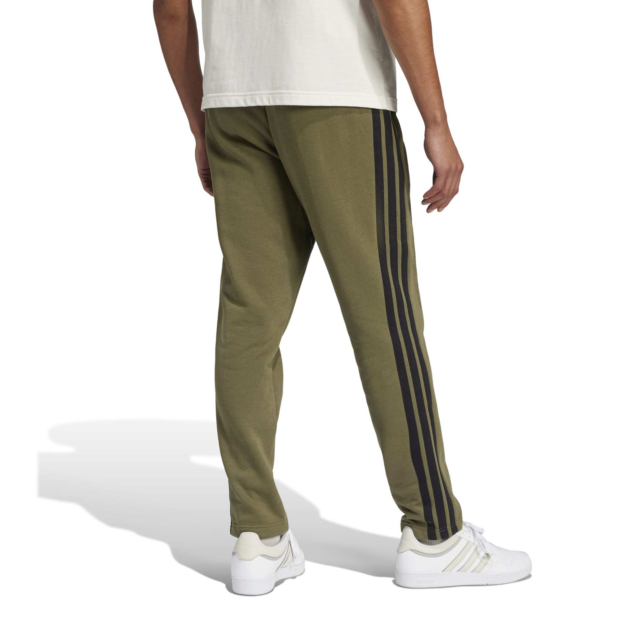 Essentials 3-Stripes Open Hem Fleece Joggers