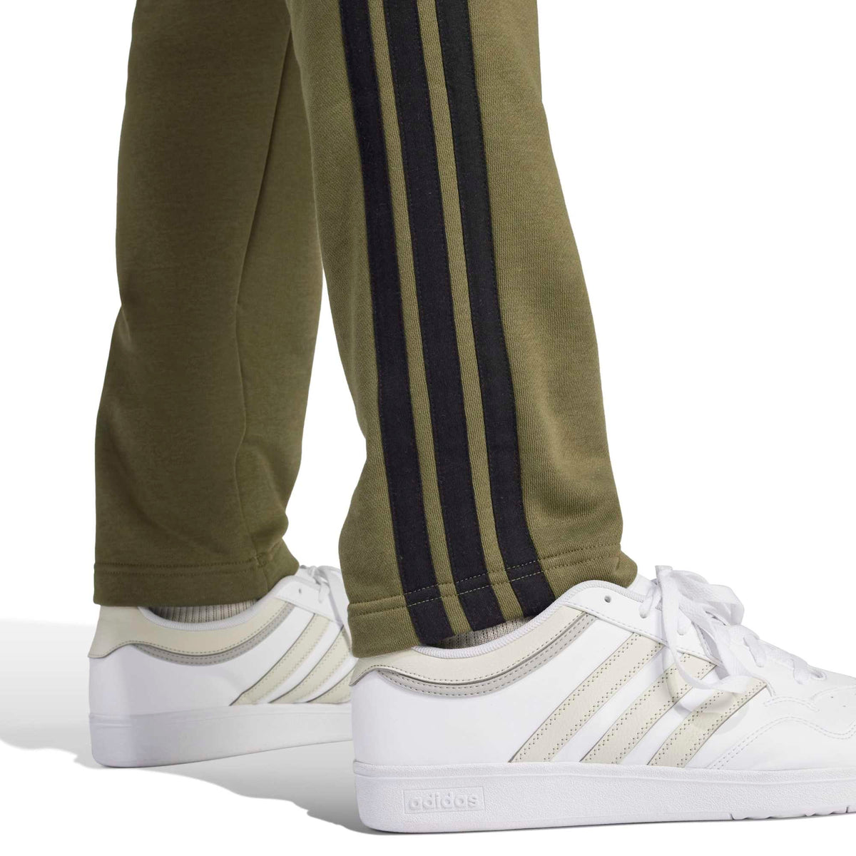 Essentials 3-Stripes Open Hem Fleece Joggers