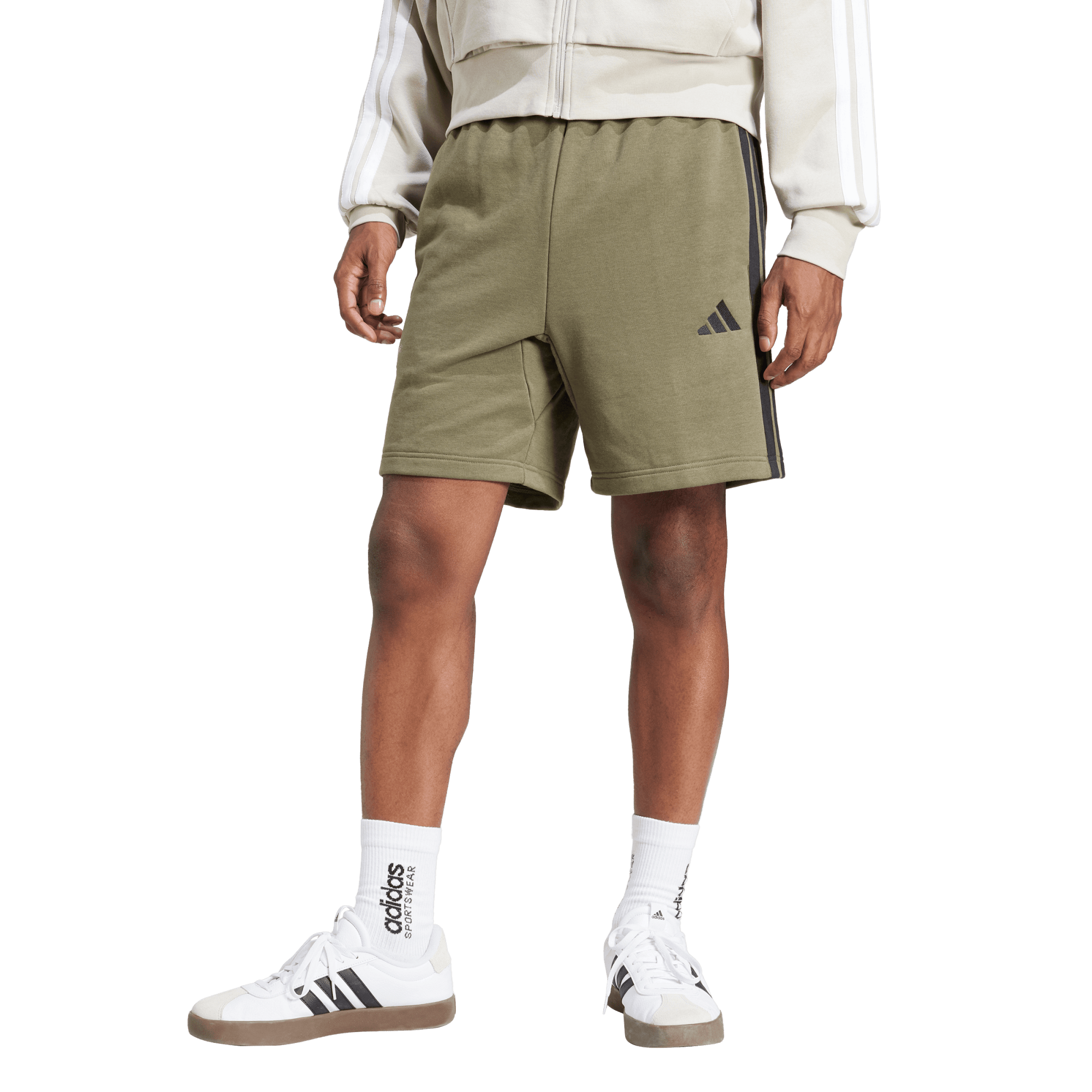 ESSENTIALS THREE STRIPES FRENCH TERRY SHORTS