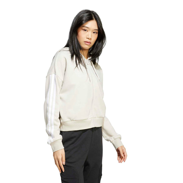Essentials 3-Stripes French Terry Full-Zip Hoodie